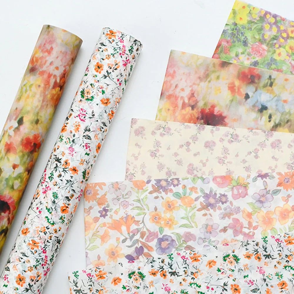 10-Sheet Vintage Floral Tissue Paper for Bouquets & Gift Wrap
