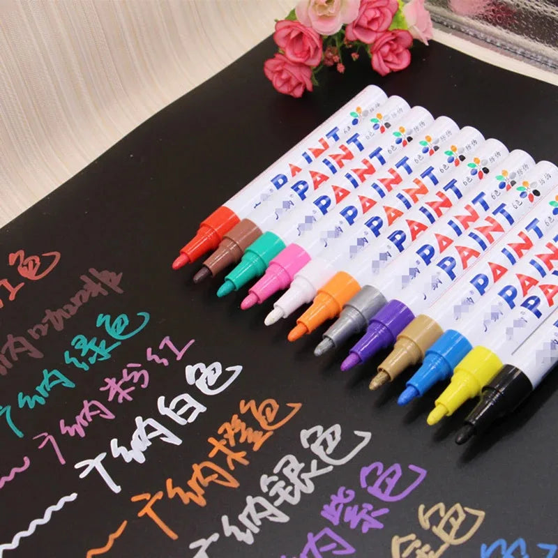 1pcs Permanent Waterproof Paint Marker Pen Car Tyre Rubber Tread Graffiti Artist Paintbrush School Office Supply Stationery Oasis Select