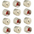 12Pcs Tire Valve Stem Caps, Premium Metal Brass Valve Stem Caps with Rubber Gasket,Tire Valve Dust Proof Covers Oasis Select 12Pcs