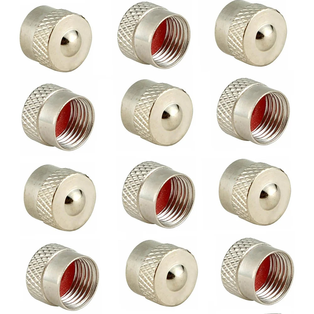 12Pcs Tire Valve Stem Caps, Premium Metal Brass Valve Stem Caps with Rubber Gasket,Tire Valve Dust Proof Covers Oasis Select 12Pcs