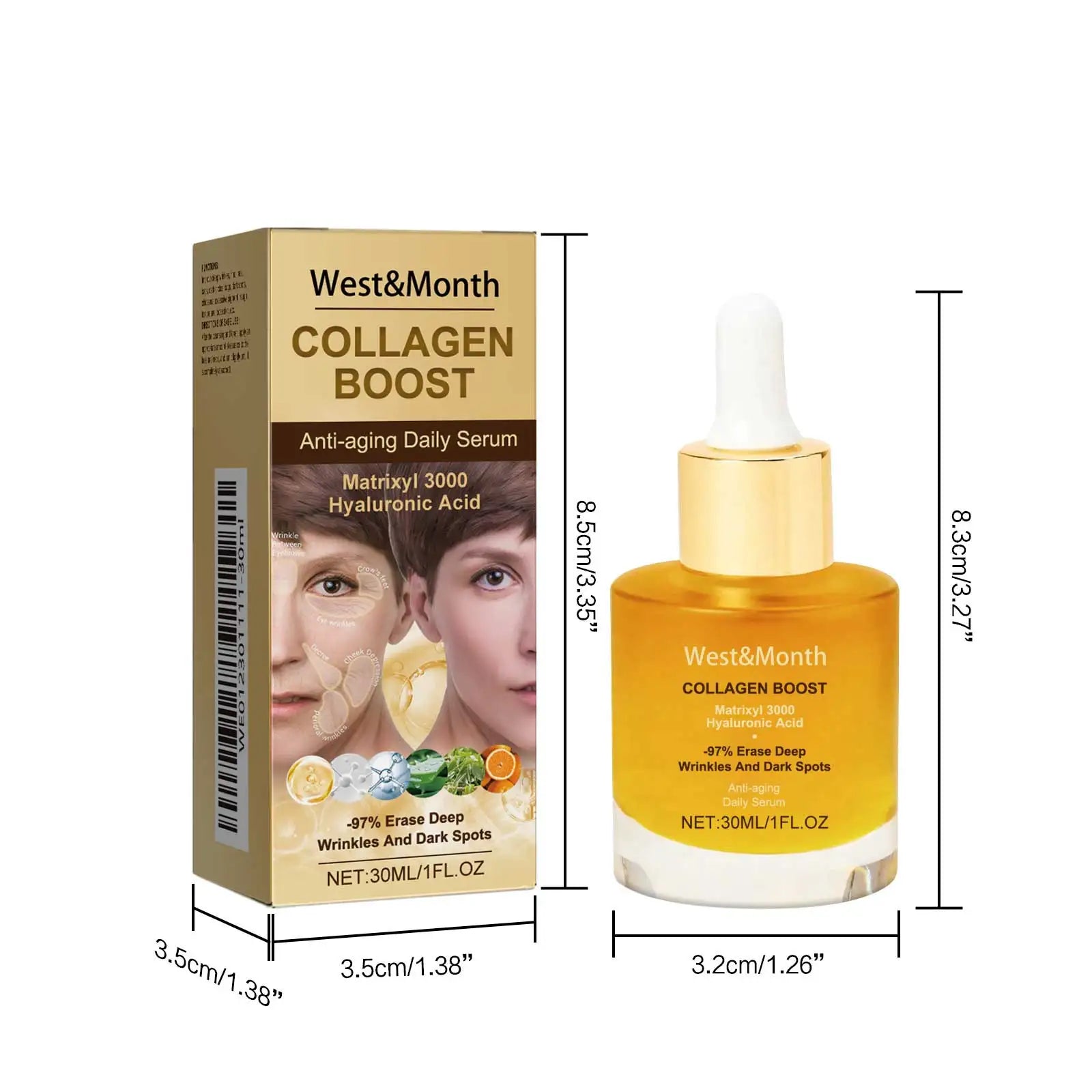 Collagen Face Serum Hydrating Tightening Smoothing Nourishing Brightening Face Skin Fade Fine Lines Anti-Aging Face Essence Oasis Select