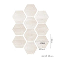 Walnut wood grain hexagonal wall sticker living room balcony waterproof and anti-skid self-adhesive floor sticker Oasis Select DB113 10pcs