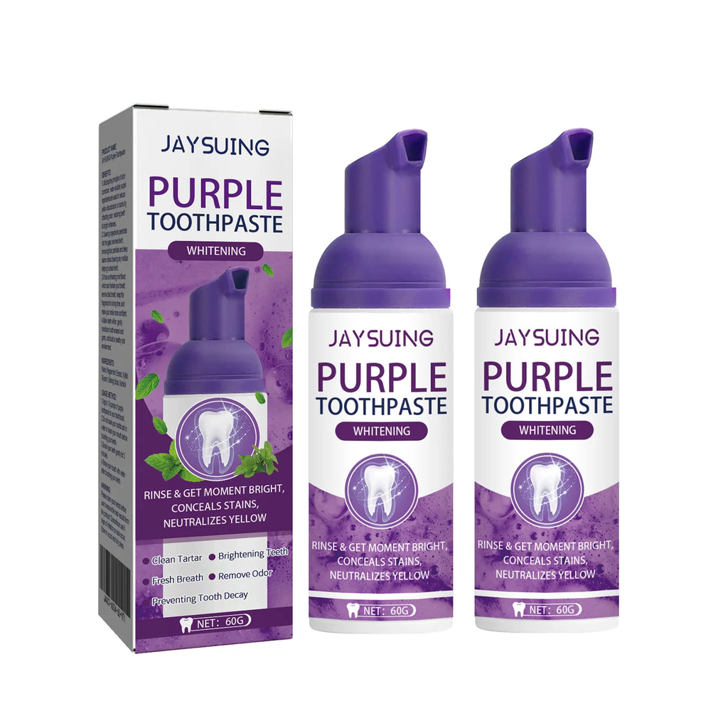 Purple Toothpaste Teeth Brightening Whitening Toothpaste Serum Deep Cleaning Teeth Fresh Breath Oral Oasis Select 2pcs