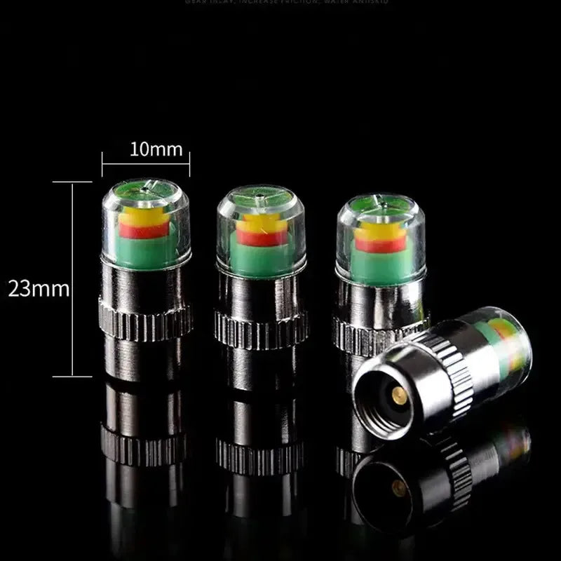 4/24pcs Motorcycle Car Tire Pressure Monitor Valve Cap Sensor Indicator Eye Alert Auto Tire Pressure Inspection Tool Tire Valve Oasis Select