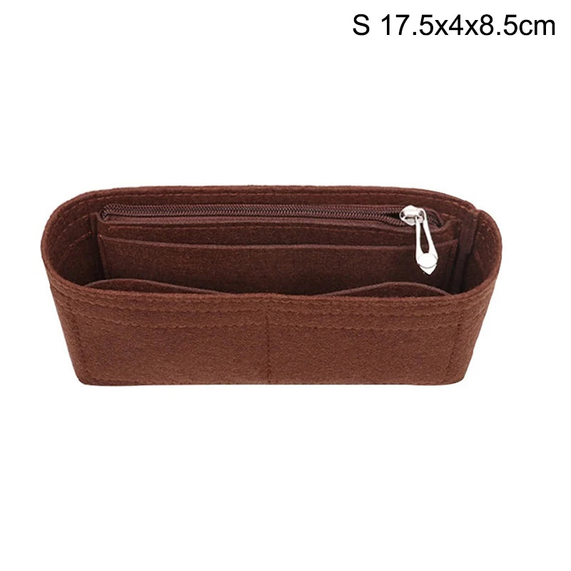 1PC Felt Insert Bag Organizer, Makeup Organizers, Liner Perfect for Brand Women's Handbags For And Cosmetic Bags Oasis Select Coffe S