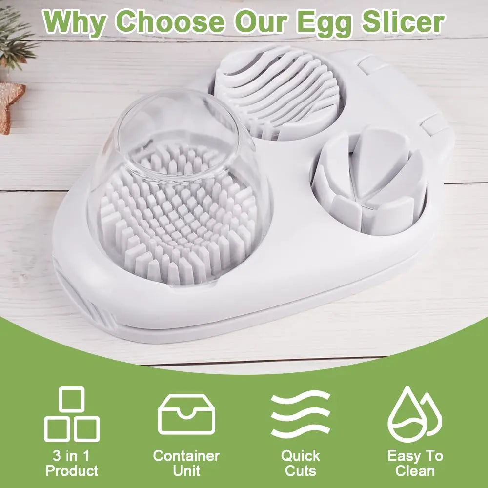 3in1 Creative Egg Slicer Hard Boiled Eggs Slicers Kitchen Food Slicers Fruit Vegetable Manual Slicers Household Kitchen Supplies Oasis Select
