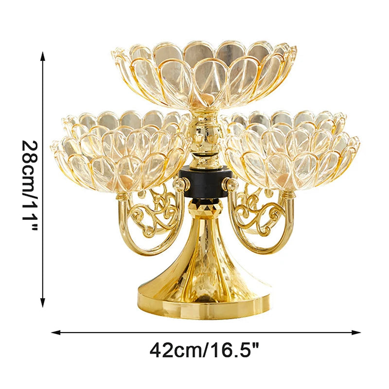 Luxury Multi-Level 360° Reversible Crystal Fruit And Candy Tray for Christmas Celebrations Oasis Select