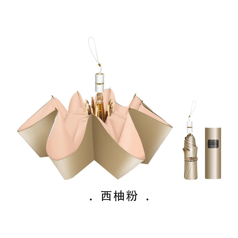Titanium Silver Double Vinyl Sunshade Umbrella UV Protection Radiation Protection Super Sun Protection Rain Umbrella Oasis Select 16