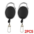 Retractable Keychain Badge Scroll ID Badge Holder Card Holder Backpack Lanyard Hiking Buckle Key Ring Retractable Tool Oasis Select Black 2PCS