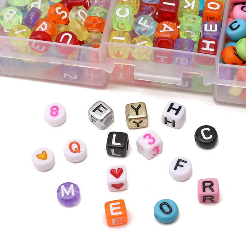 1080-Pc Acrylic Letter Bead Set | 15-Grid Box, DIY Jewelry Making DIY Bead Jewelry Kit Oasis Select