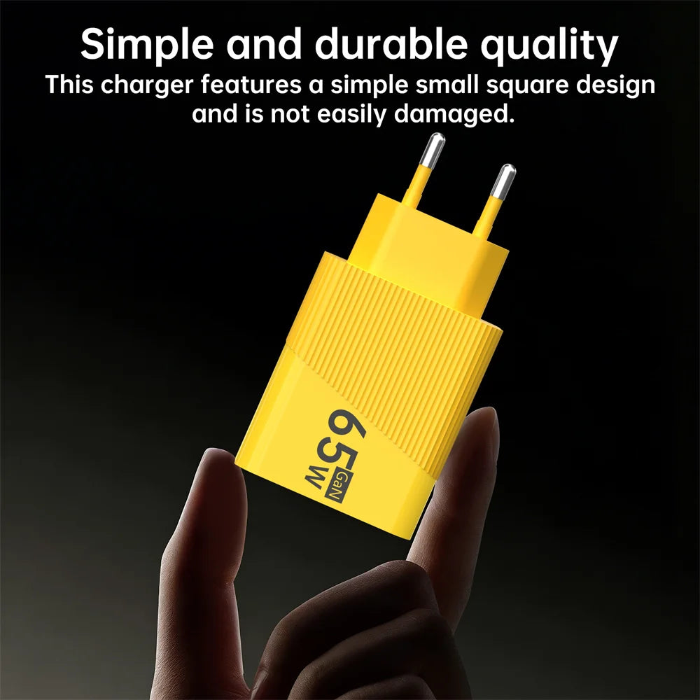 PD 65W USB C Charger GaN Fast Charging Wall Charger For iPhone Samsung Xiaomi Quick Charge EU/US/UK Plug Phone Charger Adapter Oasis Select