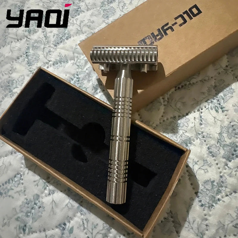 2026 New Arrival！YAQI Raw Color Version Bohemia 316 Stainless Steel Adjustable Baseplate Men Safety Razor Oasis Select