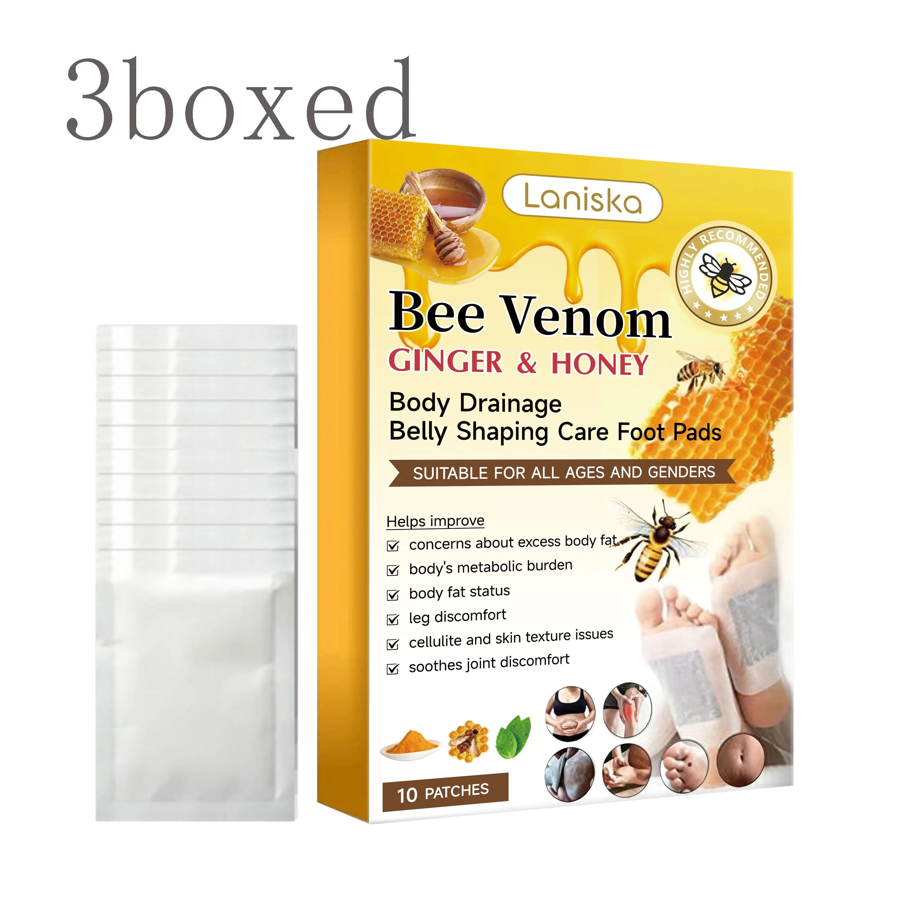 Bee Venom & Ginger Foot Patches – Moisturizing Foot Care Foot Care Patch Oasis Select 3boxed