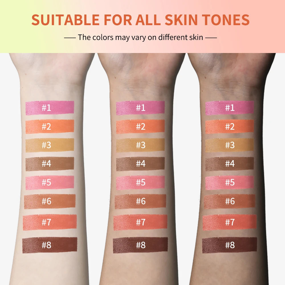 Blush Eyebrow Cream Highlighter 8 Colors Palette Matte Shimmer Finishes Shadow Tones Long-Lasting Natural Look Makeup Cosmetics Oasis Select