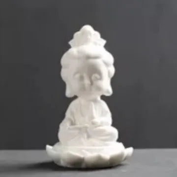 Buddha Tea Pet Ornament Zen Small Buddha Statue Home Decor Display Shelf Decoration Car Ornament Ceramic Crafts Small Figurine Oasis Select Lotus Guanyin