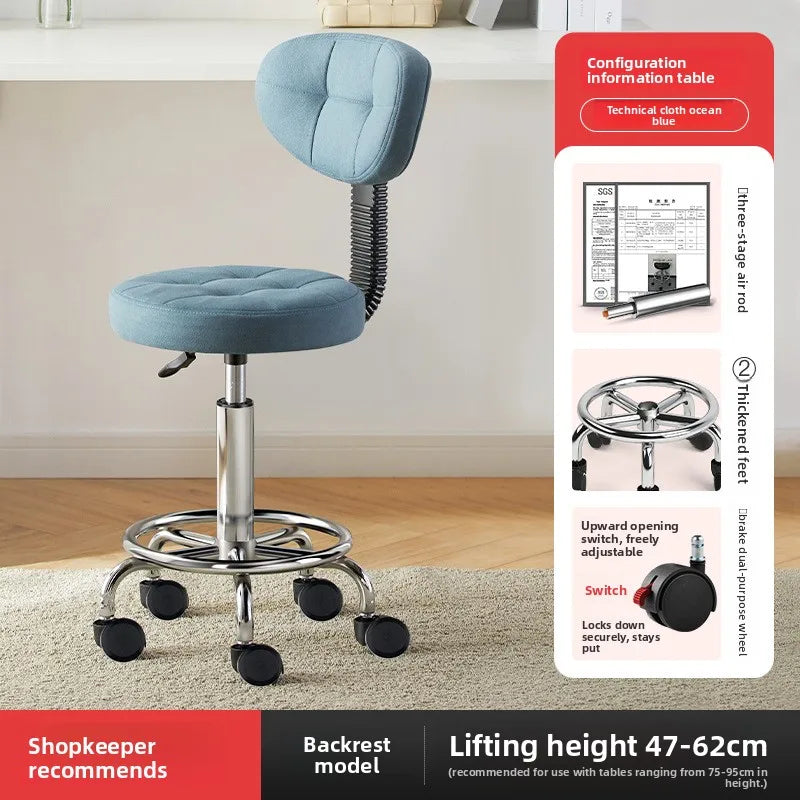 Beauty stool pulley beauty salon barber shop lift chair big work stool hair home backrest round stool Oasis Select 5