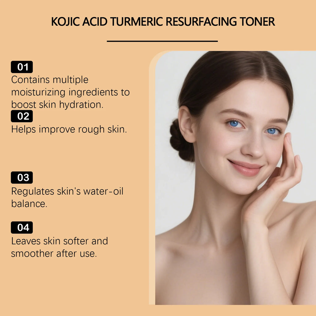 Brightening Kojic Acid Turmeric Toner Soothing Hydrating Pore Minimizing Oil Control Reduce Dullness Refreshing Facial Skin Care Oasis Select