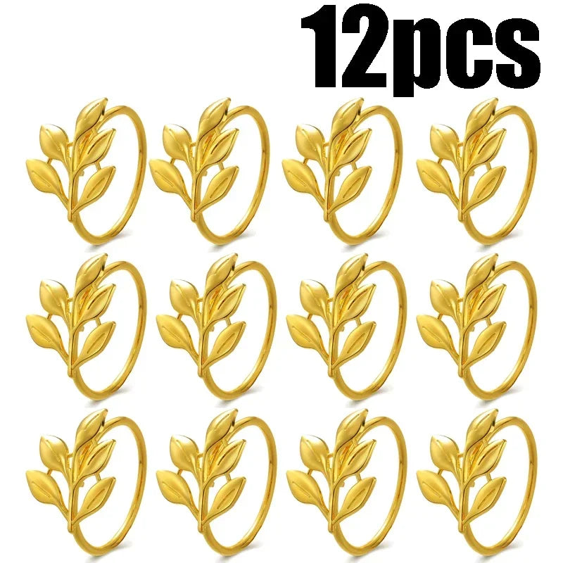 60-Pack Gold Elk Christmas Napkin Rings – Festive Table Decor