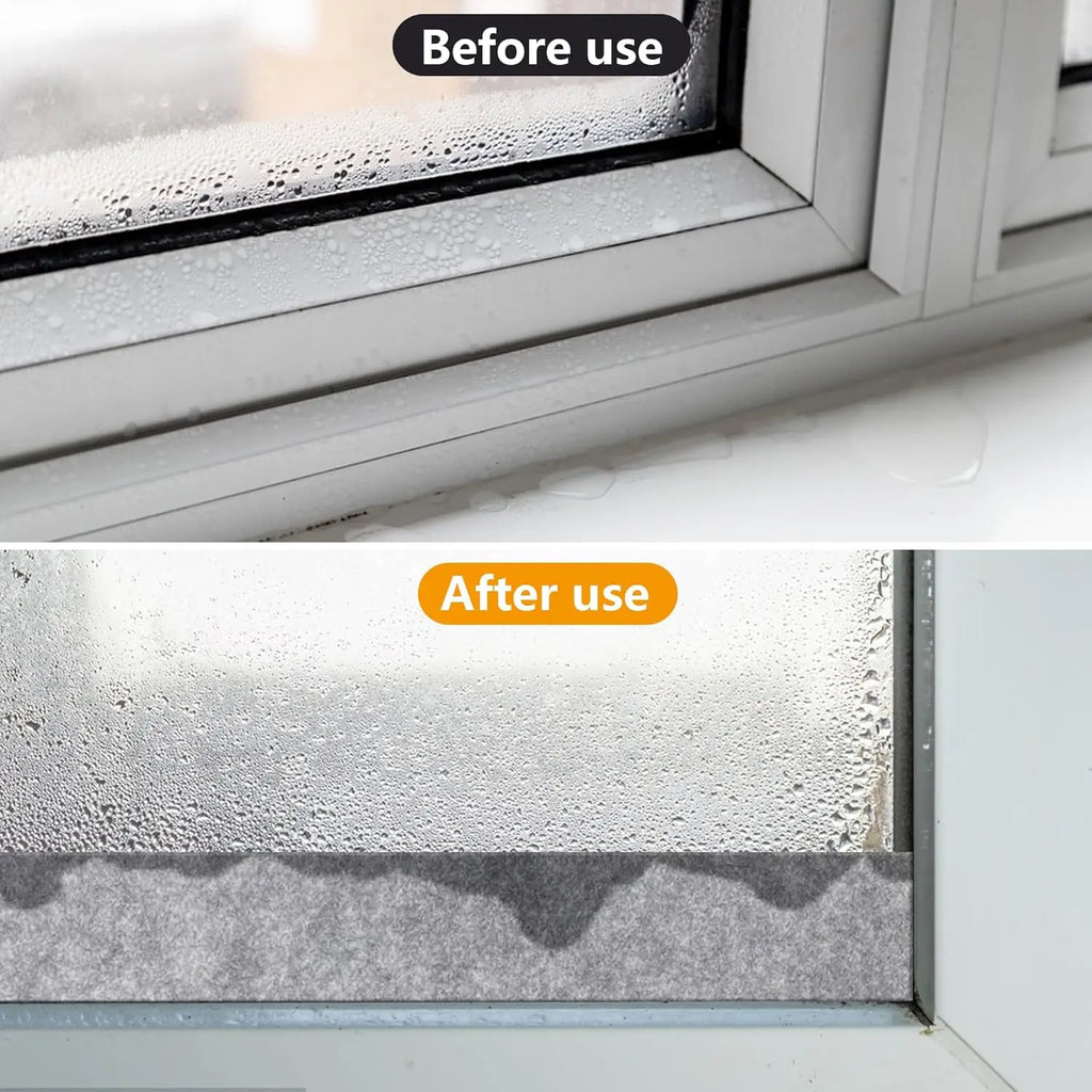 Self Adhesive Window Water Absorbing Strip Keep Dry Thickened Felt for Condensation Prevention Winter Windowsill Wall Protection Oasis Select