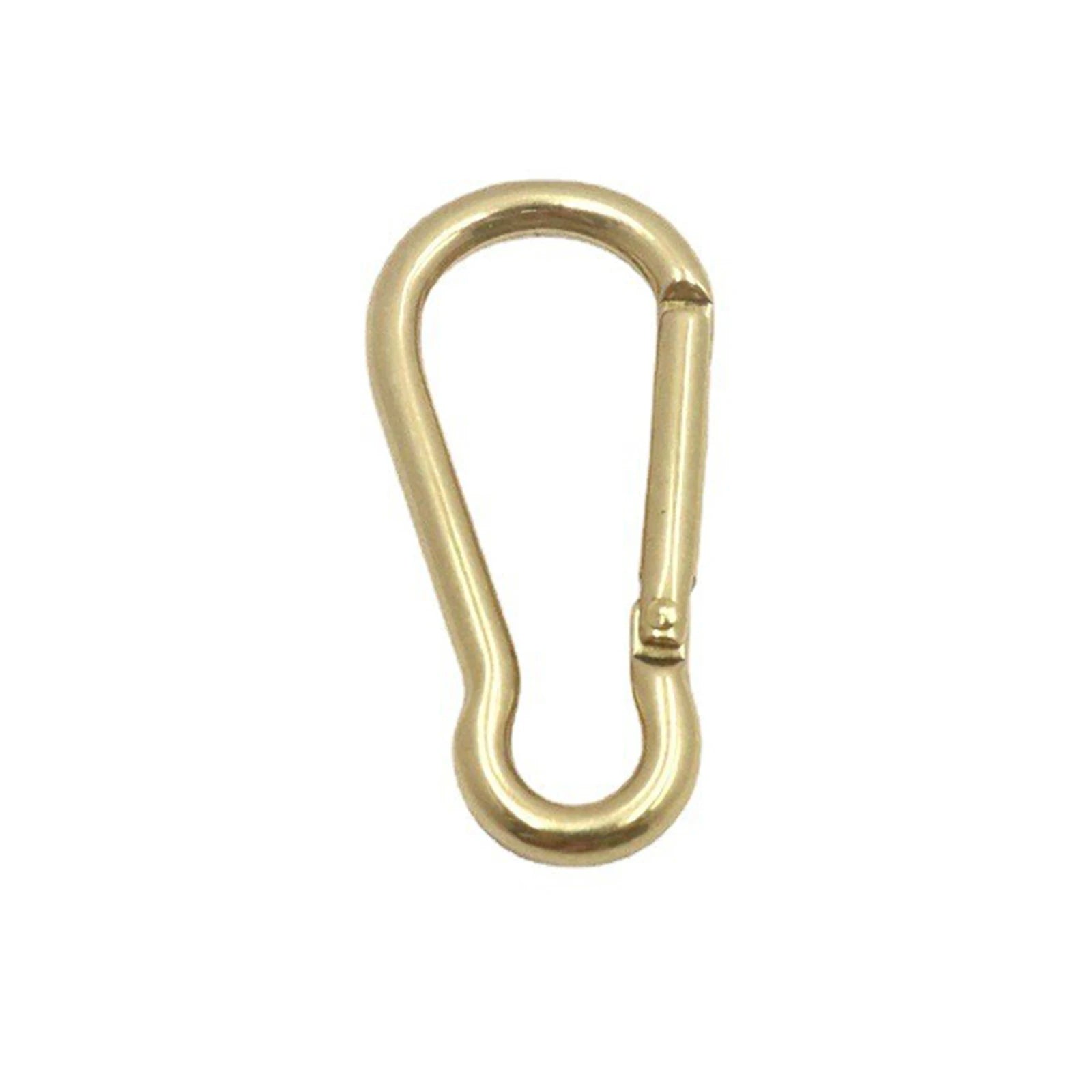 Solid Brass 60mm D-Ring Spring Snap Carabiner Keychain Clip