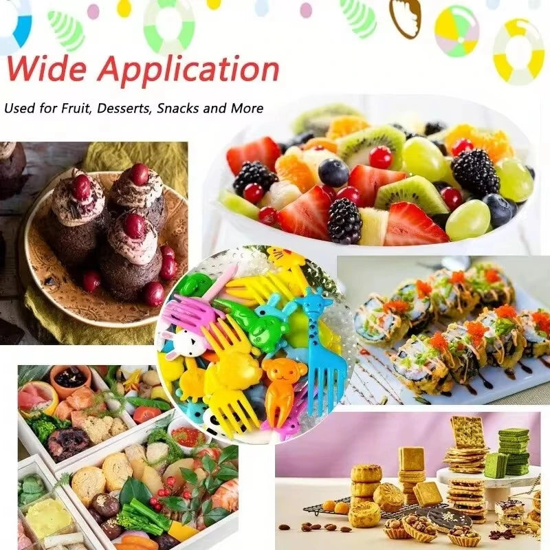 30 Pcs Random Animal Food Forks, Reusable Cute and Funny Cartoon Animal Fruit Food Toothpicks, Fruit Salad Forks, Bento Box Acce Oasis Select