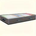 Bedside Storage Box with Lid, Under-Bedside Storage Bag with Transparent Window Reinforced Handles for Clothes, Bedding Oasis Select Grey
