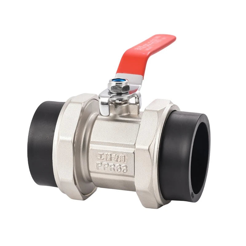 Brass High-pressure Ball Valve PE Double Head Ball Valve 4-point Switch Straight Through PE Double Hot Melt Copper Ball Valve Oasis Select
