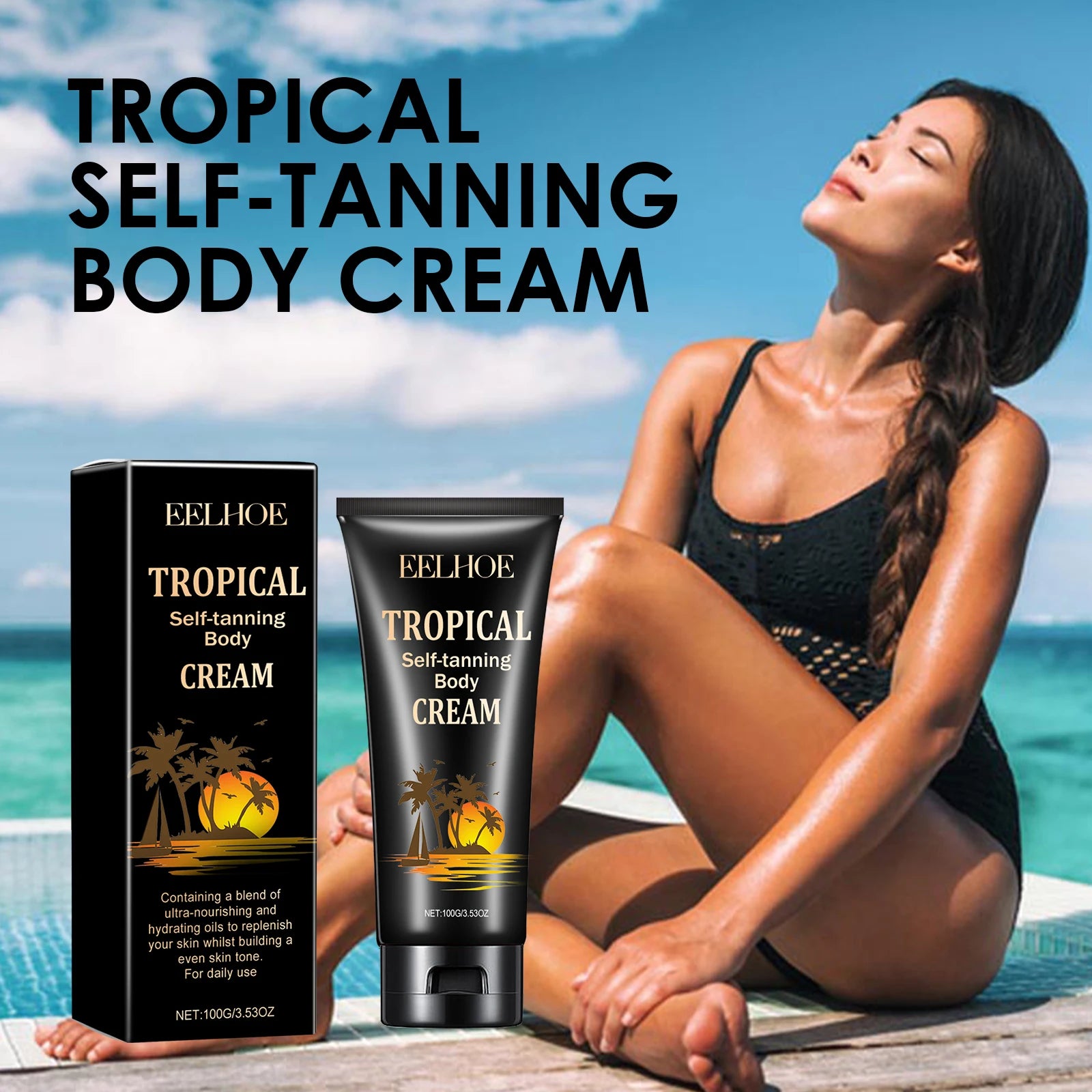 Body Self-Tanning Cream Self Tanner Quick Tanning Accelerator Body Natural Bronzer Dark Wheat Color Moisturizing Fake Tan Cream Oasis Select
