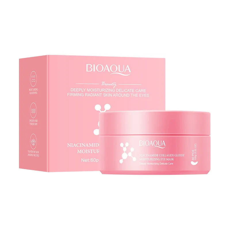 Bioaoua Collagen Eye Patches 80 Pcs – Hydrating & Brightening Eye Mask Patches Oasis Select Gold