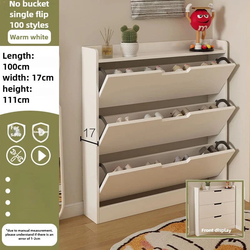 Tipping Bucket Shoe Cabinet, Outer Entry Shoe Rack, Balcony, Entrance Cabinet, Living Room Large-capacity Storage Cabinet Oasis Select 100cmA