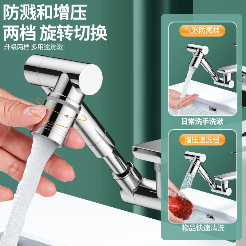 1440° Rotating Scalable Faucet Extender Sprayer Head Kitchen Robot Arm Extension Faucets Mixer Aerator Bubbler Water Tap Nozzle Oasis Select