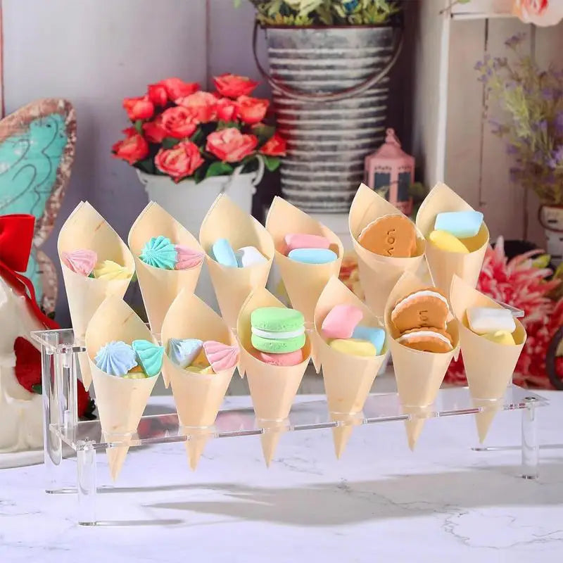 Ice Cream Cone Holder Display Ice Cream Display Clear Stand Storage Holder Transparent Texture Storage Organizer for Desserts Oasis Select