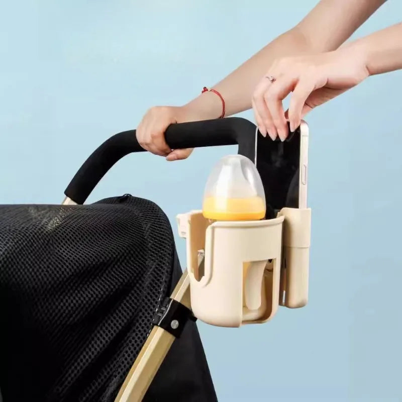 1pcs 2-in-1 Universal Stroller Water Cup Holder With Phone Holder, Universal Bottle Holder For Wheelchair stroller Accessories Oasis Select