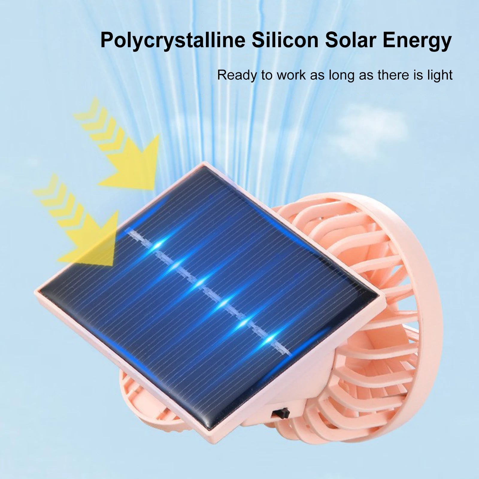 Solar Energy & Portable Clamp Fans with Solar Energy Hands-Free Cooling Fans for Tents Hiking Power Outage Emergency Use Oasis Select