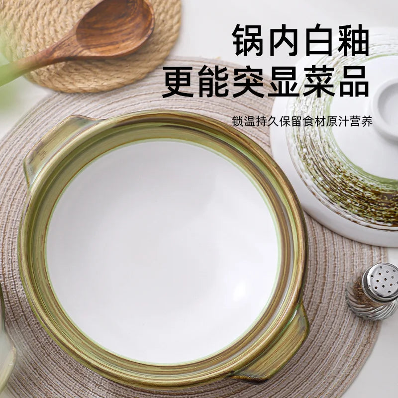 Pottery High Temperature Resistant Dry Cooking Little Pan Rice Gas Cooker Ceramic Casserole Shallow Casserole Pot Oasis Select