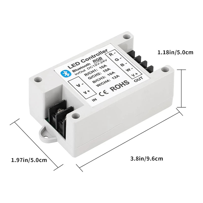 WISH RGB/RGBW LED Bluetooth Controller RGB LED Strip Light Controller Phone APP Control For 5050 3528 RGB LED Striplights Oasis Select
