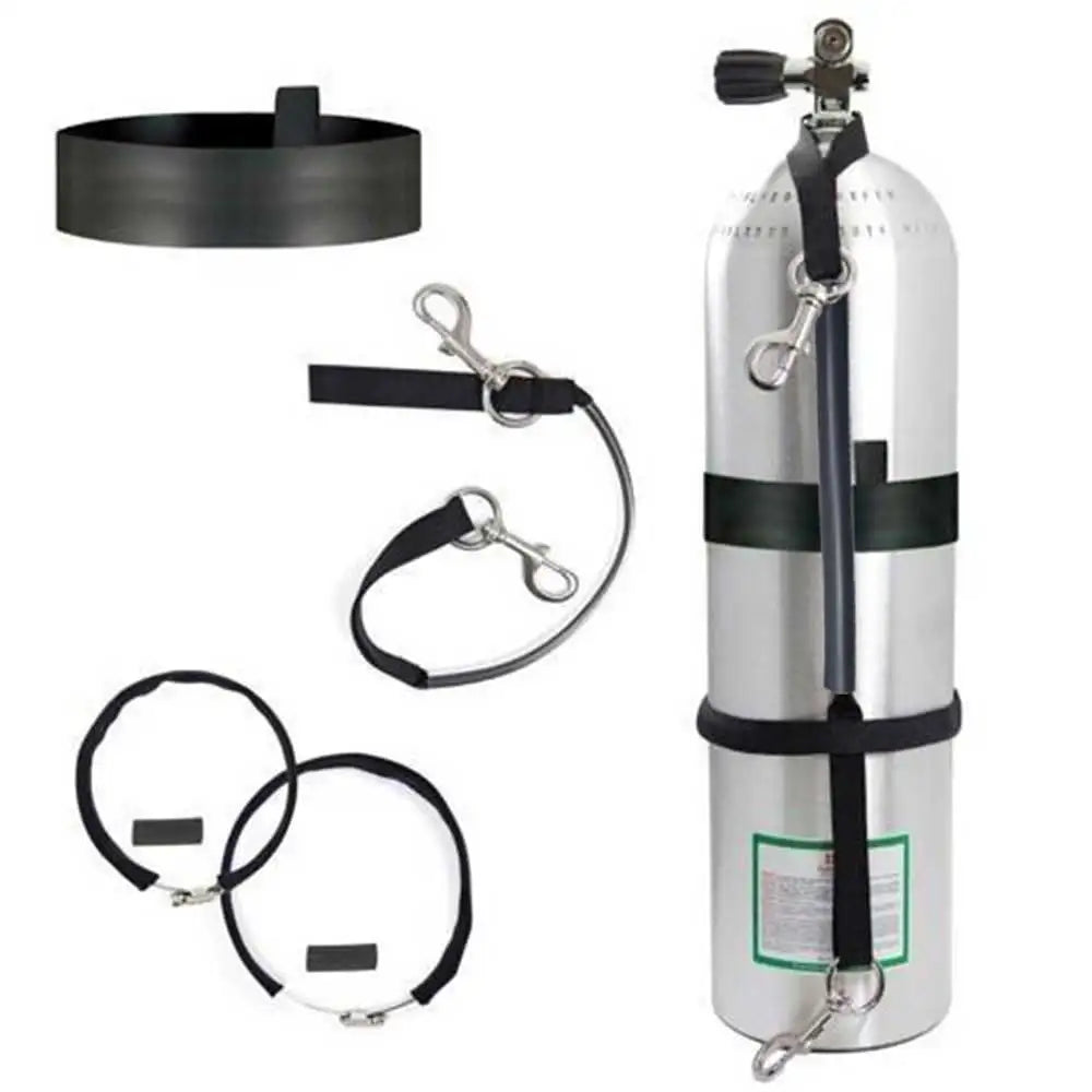 Scuba Diving Highland Stage Bottle Strap Kits Sidemount Bottle Rigging for Cylinder with two stainless steel hooks. Oasis Select