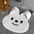 Bathroom Shower Anti Slip Mat Rabbit, Circular Massage Foot Mat, Back Suction Cup,Foot Scrubber, Back Scrubber, Anti Fall Device Oasis Select white 45cmX45cm