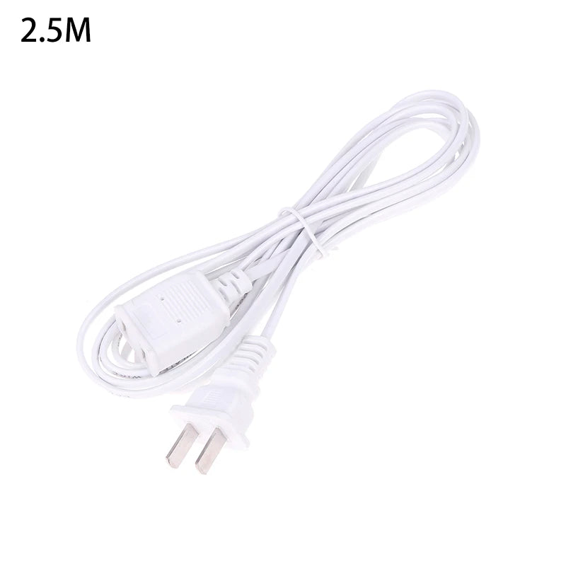 1.5/2/2.5/4.2/4/4.5/6m AC Power Cord Line With ON/OFF Switch Button Cables Wire Two-pin Plug Cable Extension Cords Adapter Oasis Select 2 White