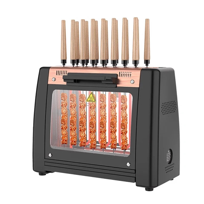 Smokeless Electric Rotary Skewer BBQ Grill 1200W – 16 Skewers