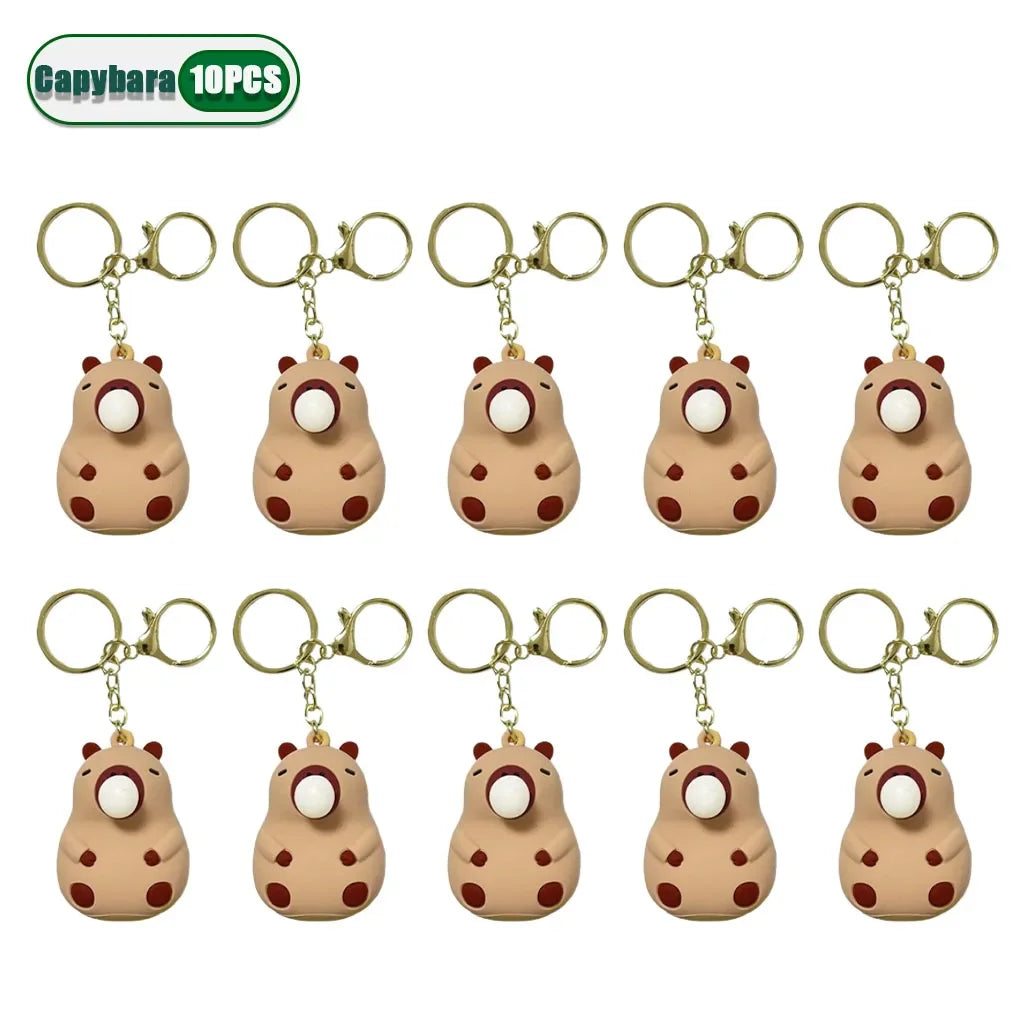 Capybara Squeeze Bubble Keychain – Cute Bag & Car Charm Gift