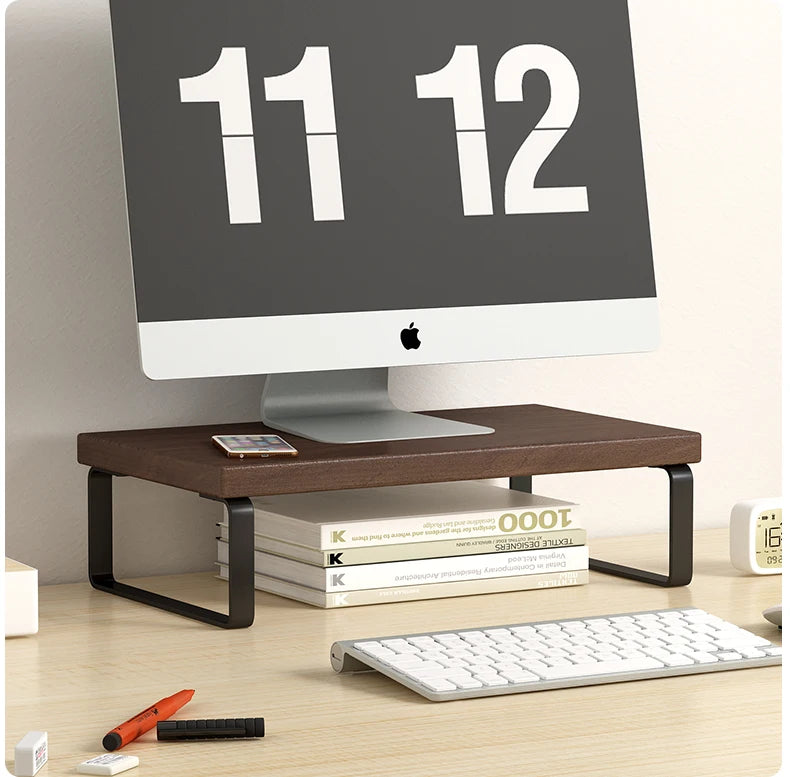 Wood Monitor Riser Shelf & Desk Organizer Stand 30/40/50cm