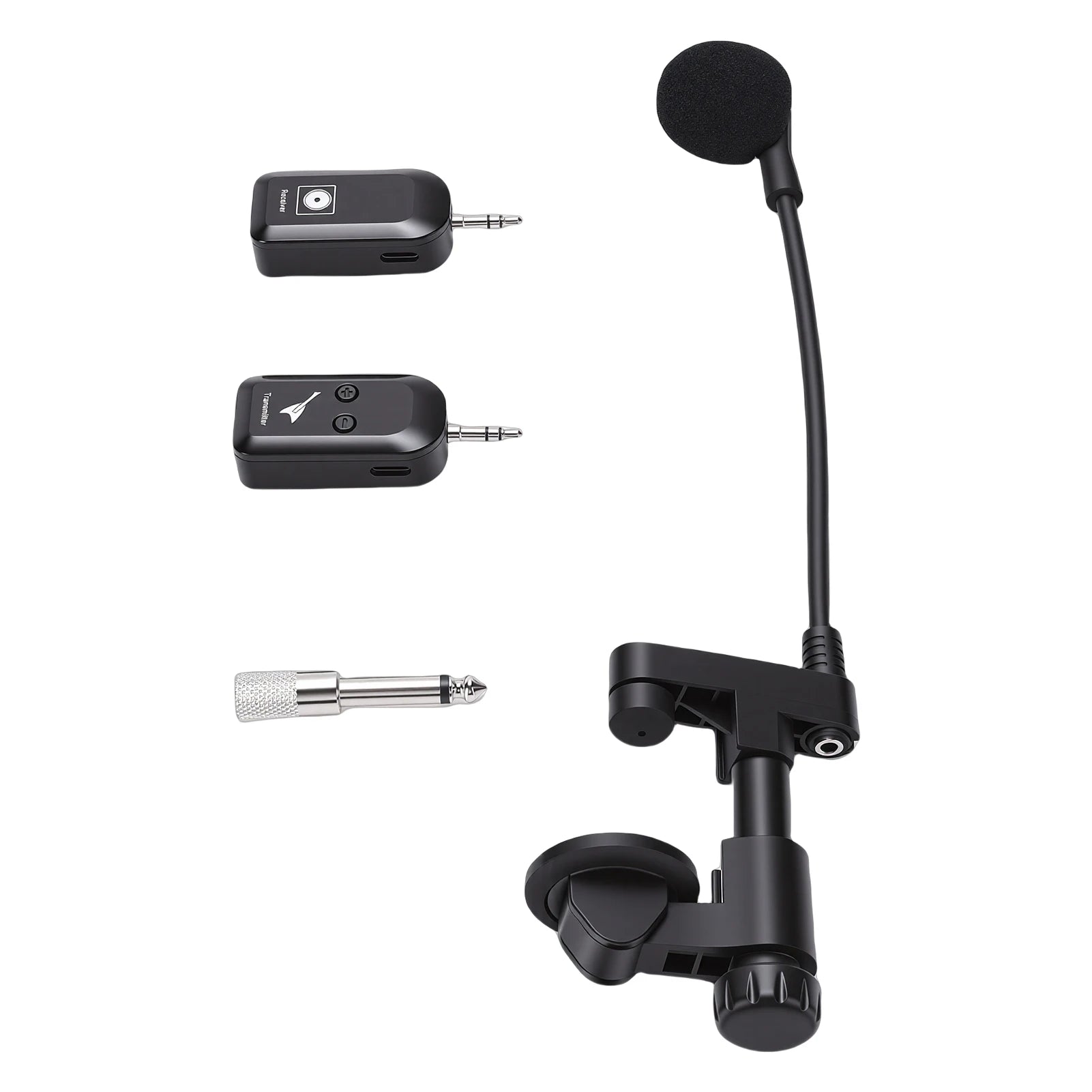 Wireless Instrument Mic Wireless Instrument Microphone 2.4G Violin Cello Guitar Clip On Condenser Mic for Stage Performance Band Oasis Select