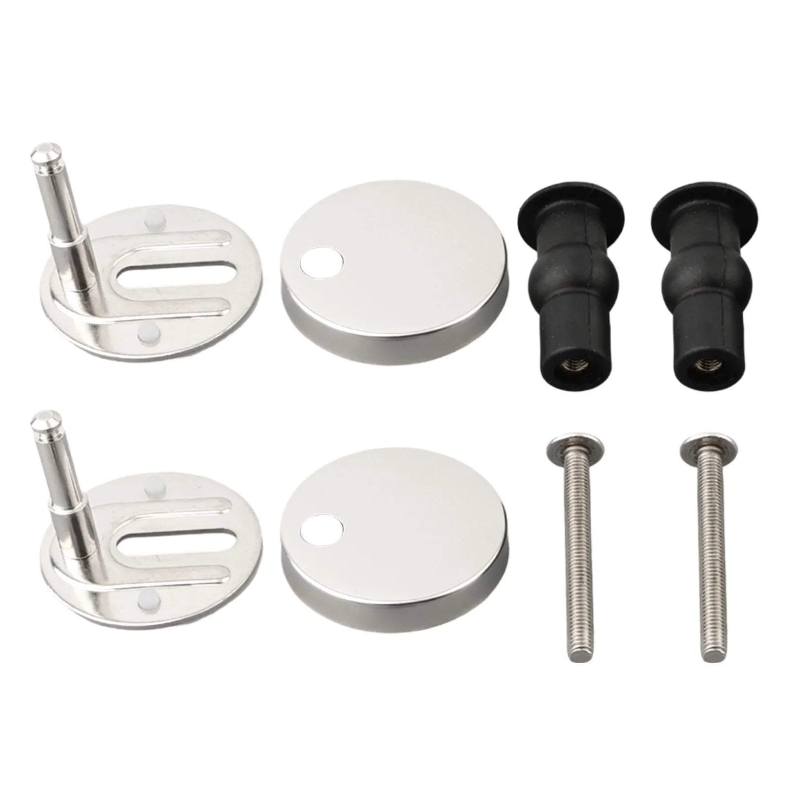 Toilet Cover Hinge Kit Parts Replacement Steel + Rubber 47mm/55mm Convenient Design Easy Installation Brand New Oasis Select