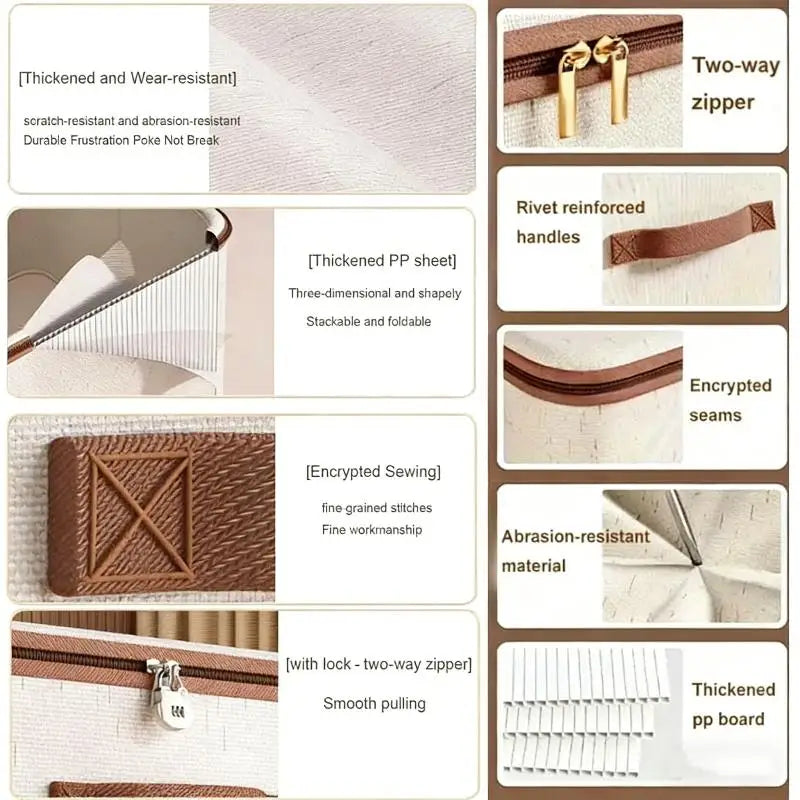 With Zipper Wardrobe Organizer For Home Portable Space-Saving Durable Foldable Clothes Storage Box Oasis Select