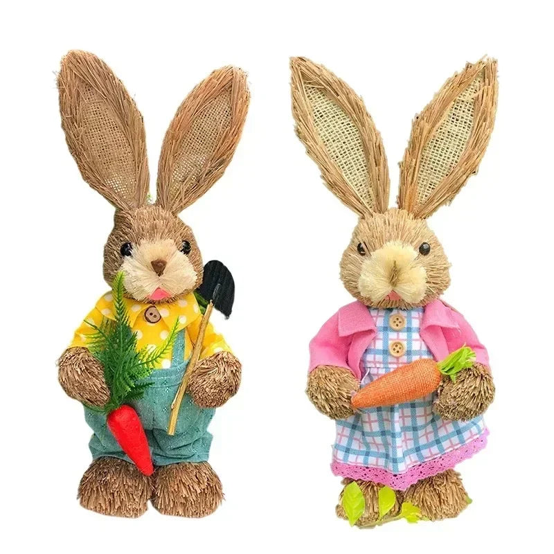 1/2Pcs Easter Bunny Party Decor Realistic Ornament Handmade Home Store Decoration Country Retro Style Gift Window Display Prop Oasis Select