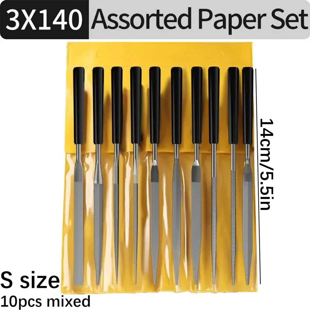 10pcs/set Metal Needle File Set Wood Rasp Metal Polishing Hand FileTools Steel Rasp Needl Filing For Metal Glass Stone Wood Oasis Select 10 pcs S size