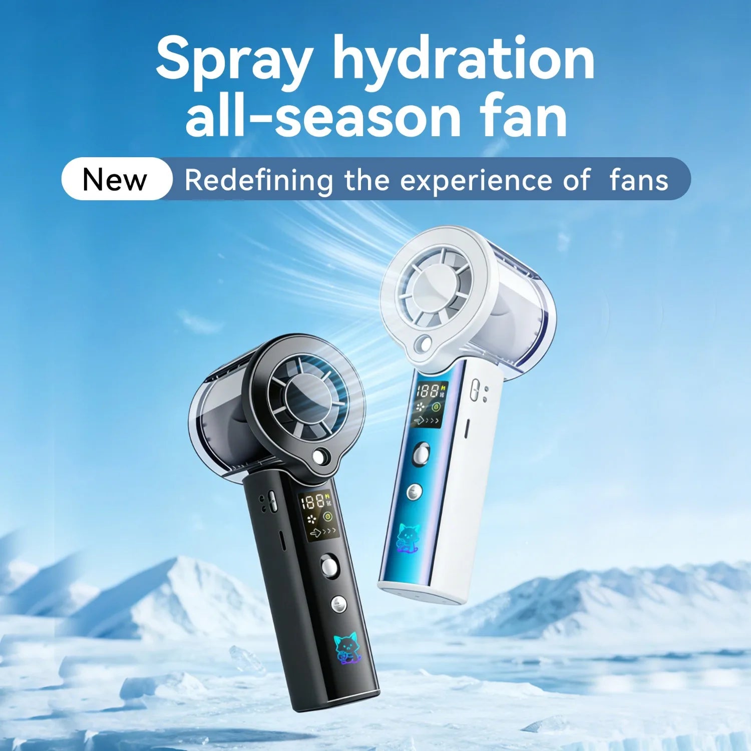 3000 MAh Rechargeable Spray Handheld Fan Cool Laser Graffiti Portable Water Replenishing Spray Fan 100 Speed For Home Outdoor Oasis Select