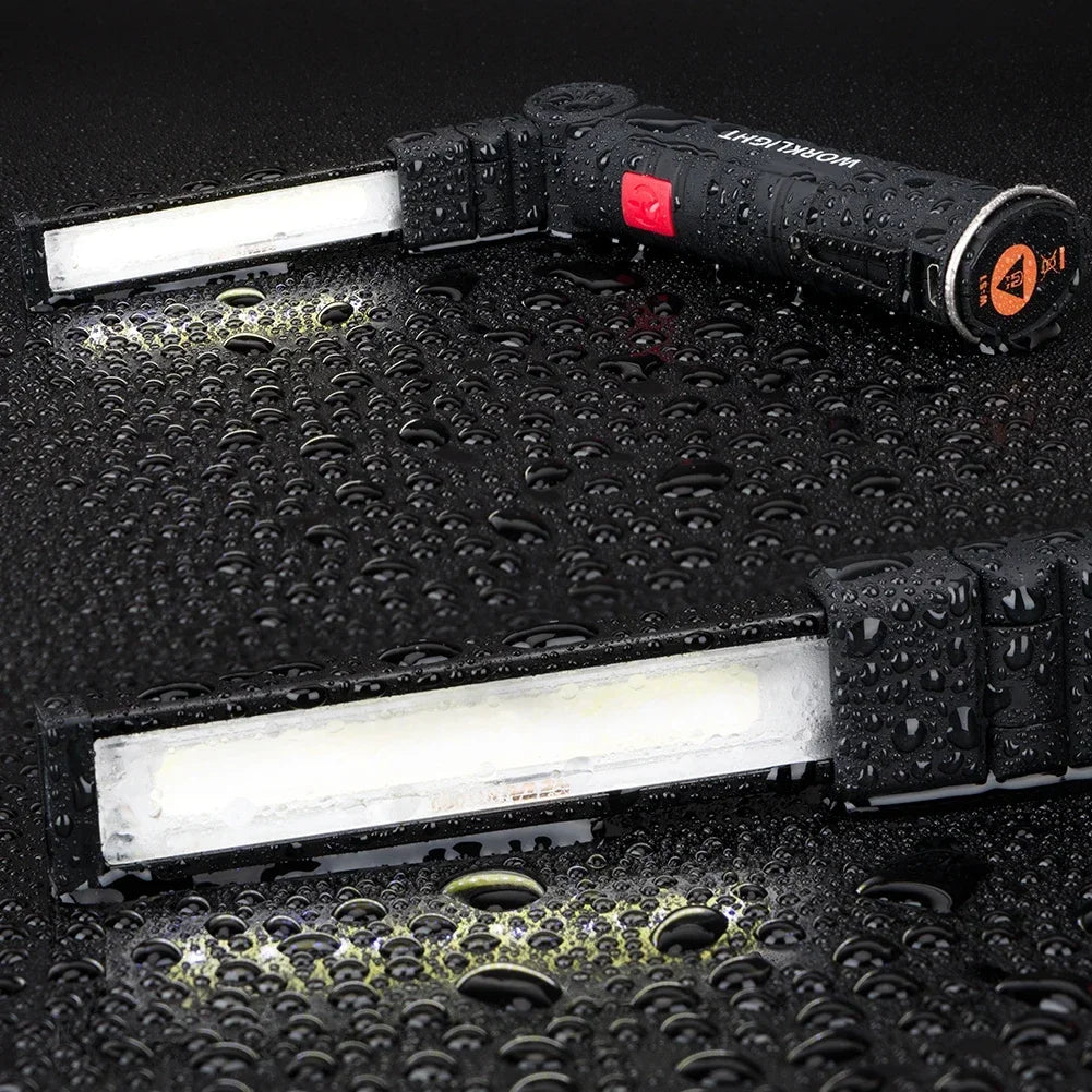 New Portable COB LED Flashlight USB Rechargeable Work Light Magnetic Lanterna Hanging Lamp with Built-in Battery Camping Torch Oasis Select