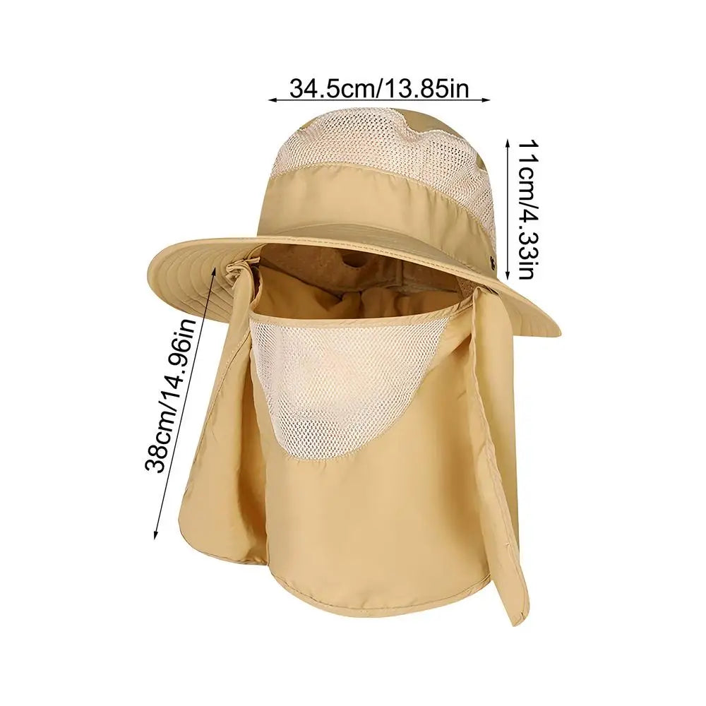 Sun Hats UV Guard Face Neck Cover Fishing Sun Protection Cap Bucket Hats Sun Hat Sun Protection for Fishing Hiking Beach Oasis Select Khaki